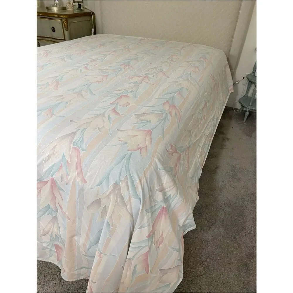 Floral Pastel Vintage Sheet Set - Soft Pink & Mint Tulips